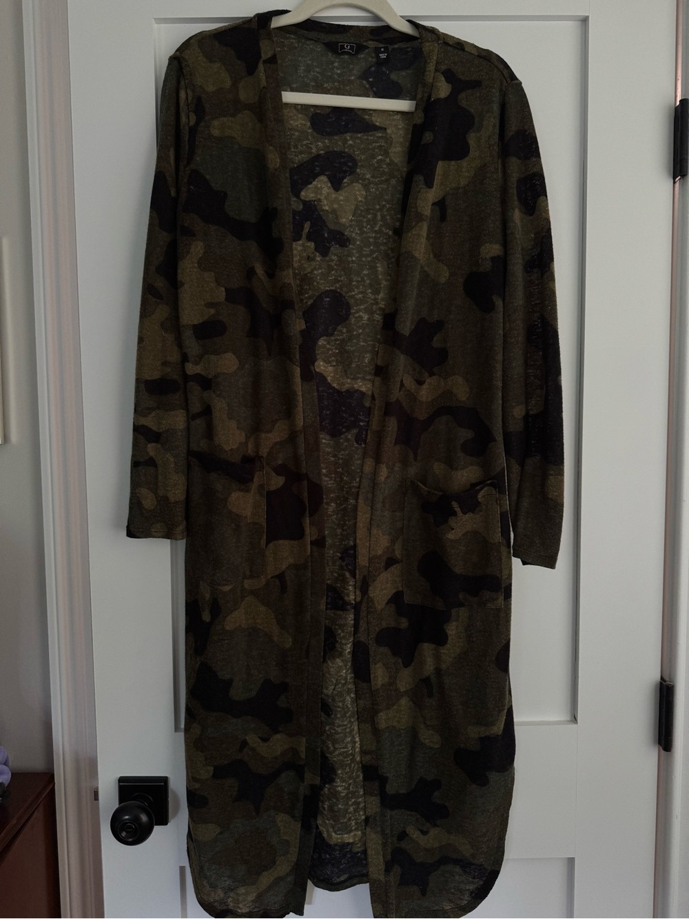 G by Giuliana Olive & Black Camo Knit long cardigan M